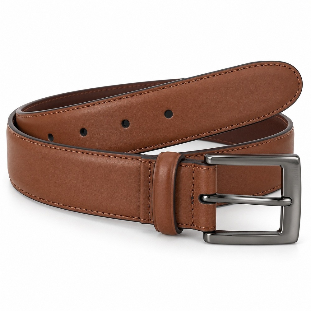 Perry Ellis Mens Leather Dress Belt Brown Size 38-40 Large